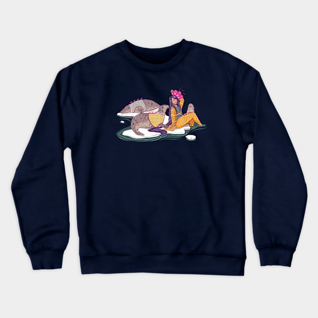 Lazing around with seals Crewneck Sweatshirt by Annada Menon